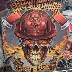 Firefighter Metal Embossed Sign